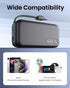 Small Portable Charger with Built-in Cables - 15W QC3.0 Fast Charing USB C Power Bank 5000mAh, Portable External Battery Pack for iPhone 15/14/13 ...