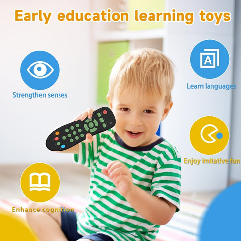 Baby TV Remote Control Toy with Light and Sounds, Kids Musical Early Education Learning Realistic Toddler Remote Toys for Preschool Infant Toddler...