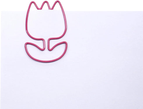 Tulip Flower Shaped Paper Clips Great for Paper Clip Collectors or Office Gift - Comes in Round Tin with Lid and Gift Box (100 Count Pink)...