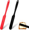 Sibba 2 Pcs Jar Spatula Silicone Scraper Long Handle Spreader Small Scraper Portable Scrubber Red Black Applicator Blender Spoon Cooking Utensils ...