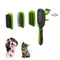 5 in 1 Pet Grooming Kit Dog Brush & Cat Brush Set 2 Sided Detachable Dematting Deshedding Comb for Stubborn Mats & Tangles,Hair Removing,Bath&Mass...
