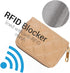 RFID Small Wallet Women Mini Credit Card Holder Organizer Case with Zipper Slim Almond...