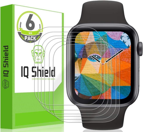 IQShield Screen Protector Compatible with Apple Watch Series 6 (44mm)(6-Pack) Anti-Bubble Clear TPU Film...