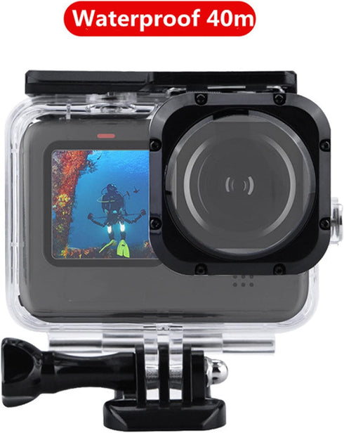 Diving Fish Eye Wide Angle Max Lens Waterproof Housing for Gopro Hero 10 9 Underwater 40m Case Cover Mini Action Camcorder Sports Camera Accessori...