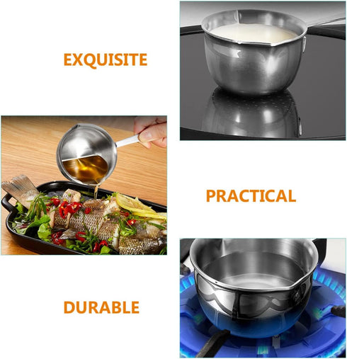 Mini Hot Oil Pan Mini Sauce Pan Mini Pan 3 in 1 Non Stick Pan Small Sauce Pan Handy Pan Mini Saucepan Cooking Pot Saucepan with Pour Spout Rice Po...