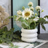 Ceramic Plant Pot Indoor, 4.5 Inch Flower Pot with Drainage Hole, Small Bubble Design Ceramic Planter for Home & Office Decor (White)...