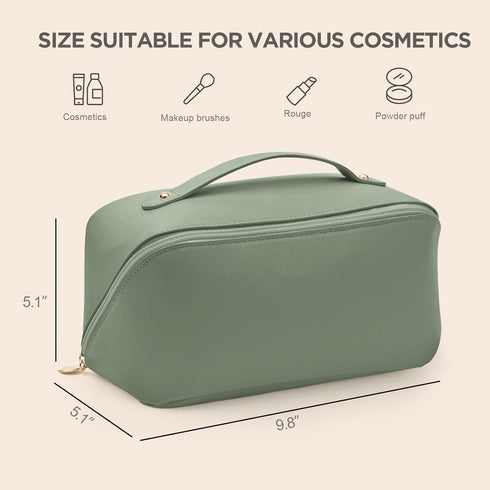 HBselect Travel Makeup Bag, Large Capacity Cosmetic Bags for Women,Waterproof Portable Pouch Open Flat Toiletry Bag Make up Organizer with Divider...