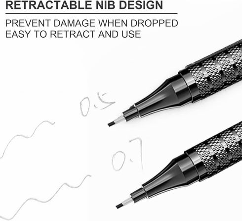 Xmusk Mechanical Pencil with A5 Sketch Book Set 0.5mm & 0.7mm Pencil 50 Sheets 120gsm Top Spiral Bound Acid Free Art Sketchbook Drawing Pad for Pa...