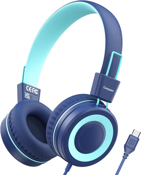 Kids Headphones, Upgrade USB Type C Kids Headphones for School, 94dB Volume Limit Wired On-Ear Headset for Kids/Toddlers/Children/Teens/Boys/Girls...