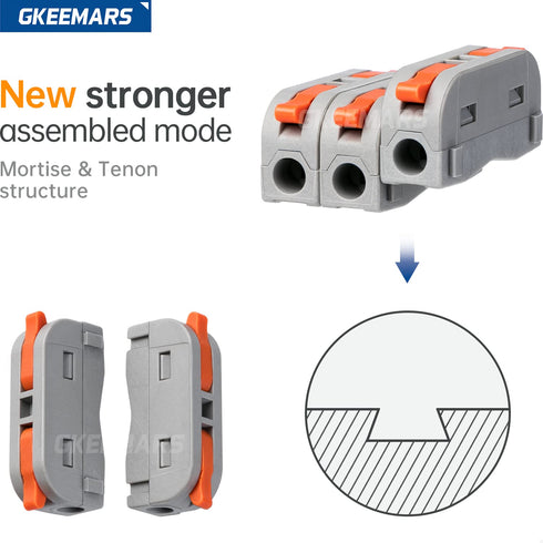 GKEEMARS 50 Pcs Mini Lever Wire, 1 Conductor Compact Wire Connectors Splicing Connectors for Circuit Inline 24-12 AWG (1 in 1 Out)...