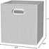 Amazon Basics Collapsible Fabric Storage Cubes with Oval Grommets - 6-Pack, Light Grey, 10.5 x 10.5 x 11 inches...