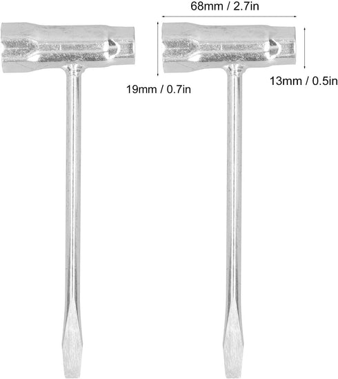 2Pcs Chainsaw Scrench Replacement Tool T Wrench Spanner for Saws Chains Nuts Combination Screwdriver and Wrench, 3mm x 19mm 13-by-19 mm Bar T-Wren...