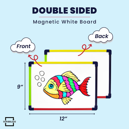 Small White Board Dry Erase Board for Kids Portable 9"x12" Lapboard Travel Drawing Magnetic Mini Whiteboard for Students Teachers School Supplies ...