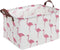 CLOCOR Rectangular Flamingo Storage Basket,Collapsible Cute Pattern Storage Bin,Waterproof Coating Storage Box with Handles,Gift Baskets, Shelf Ba...
