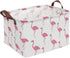 CLOCOR Rectangular Flamingo Storage Basket,Collapsible Cute Pattern Storage Bin,Waterproof Coating Storage Box with Handles,Gift Baskets, Shelf Ba...