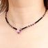 Jewever Raw Amethyst Crystal Choker Necklace for Women Round Black Agate Beads Healing Crystals and Gemstones Chokers Necklaces...