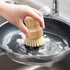 4 Packs Bamboo Palm Scrub Brush Sisal Dish Brush Round Natural Dish Scrubber for Cast Iron Pots, Pans, Kitchen Sink and Vegetable...