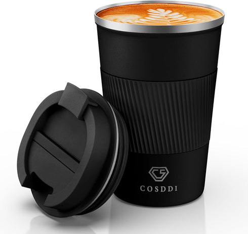 12 oz Stainless Steel Vacuum Insulated Tumbler - Coffee Travel Mug Spill Proof with Lid - Thermos Cup for Keep Hot/Ice Coffee,Tea and Beer (3rd Bl...