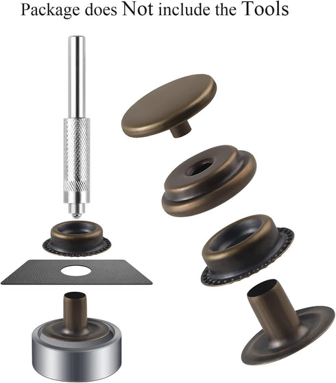 200 Pieces (50 Sets) 15MM Snap Fastener Kit 5/8 inches (15mm) Snap Button Snaps for Leather Snaps and Fasteners for Leather Stainless Snaps for Ba...