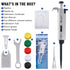 0.5-10?l Adjustable Volume Pipette, Lab Single Channel Micropipette, 10?l High Precision Pipettor Autoclavable...