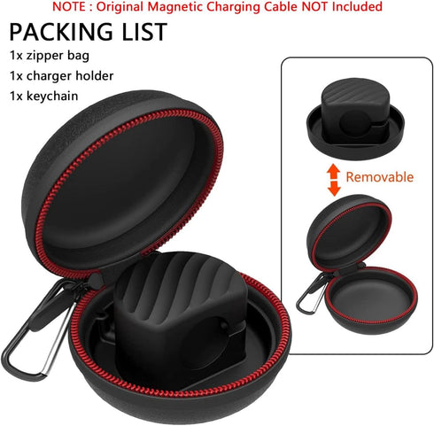 HALLEAST Compatible with for Apple Watch Charger Stand Holder, Charging Station EVA Hard Protective Storage Case Dock for iWatch Series 9 8 7 SE 6...