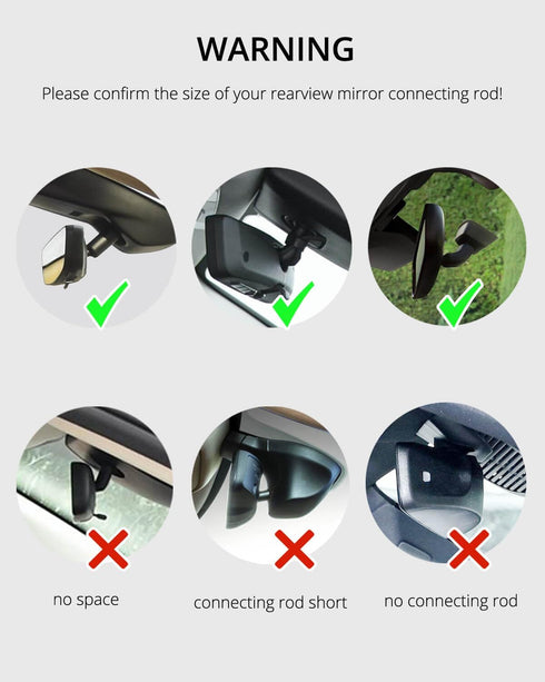 Phone Holder Car, Rear View Mirror Phone Holder - Aluminum Alloy Mount Multi-Angle Adjustment Rotatable and Retractable Compatible with All 4-7 In...