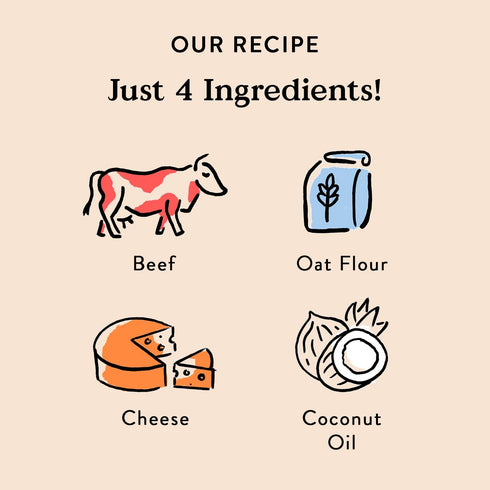 Bocce's Bakery Oven Baked Say Moo Treats for Dogs, Everyday Wheat-Free Dog Treats, Made with Real Ingredients, Baked in The USA, All-Natural Beef ...