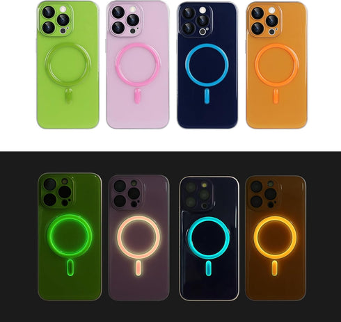 Omorro Compatible with iPhone 15 Pro Max Magnetic Case, Compatible with Magsafe, Soft TPU Luminous Case Glow in The Dark Shockproof Protective Pho...