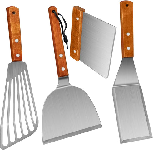 Spatula, Metal Spatulas Set, Stainless Steel Spatula, Fish Spatula Turner Cooking BBQ Grill Griddle Spatula, Metal Spatula for Cast Iron Skillet, ...
