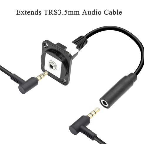 QIANRENON TRS 1/8 Stereo Panel Connector TRS 3.5mm Female to Female Short Cable Pass Through Panel Coupler,XLR Panel Mount, for Stereo Cable Speak...