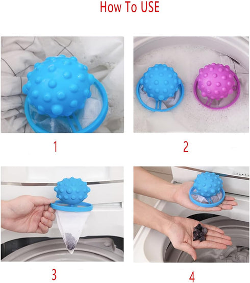 Lint Catcher for Laundry, Pet Hair Remover for Laundry, Washing Machine Floating Filter Bag, Reusable Household Hair Filter Washer Lint Trap Net P...