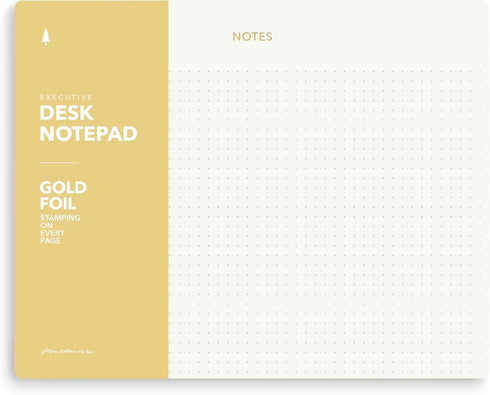 Mouse Pad Notepad for Professionals, Executive's Desk Note Pad, Minimalist, Gold Foiled, Dotted Layout, 9.8" x 7.9", Eco-friendly, FSC™ Certified...