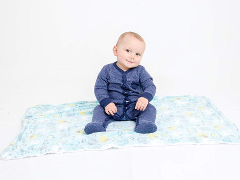 Alphabetz Premium, Soft Baby Boy Blanket, Blue Elephants, 2 Ply Extreme Softness and Comfort...