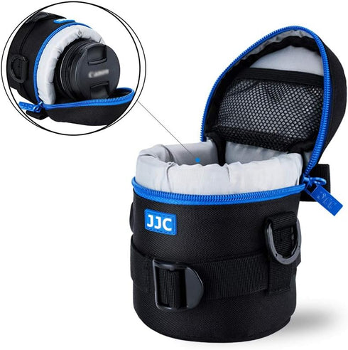 JJC Camera Lens Pouch Case for Canon EF-S 18-55mm EF 50mm Nikon AF-S 18-55mm Nikkor AF 50mm Fujifilm XF 16mm 23mm XC 15-45mm etc, Zipper Polyester...
