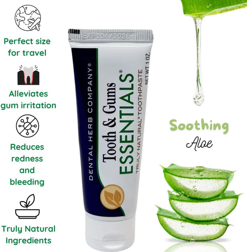 Dental Herb Company - Travel Toothpaste 1oz, (3 Pack) Truly Natural Fluoride-Free and SLS-Free - Superior Defense Against Bleeding and Irritated G...