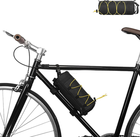 Bike bags for bicycles front rack mountain phone top tube bike pouches for adult bikes travel storage handlebar bag (Yellow)...
