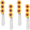 Supreme Housewares Sunflower Cheese Spreaders, Hand-Painted Resin Handles with Stainless Steel Blades for Spreading Cream Cheese, Butter, Jam, or ...