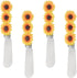 Supreme Housewares Sunflower Cheese Spreaders, Hand-Painted Resin Handles with Stainless Steel Blades for Spreading Cream Cheese, Butter, Jam, or ...