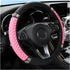 Bling Car Steering Wheel Cover, 15 Inch Rhinestones Soft Leather Elastic Steering Wheel Protector, Sparkly Crystal Diamond for Women Girls, Car In...