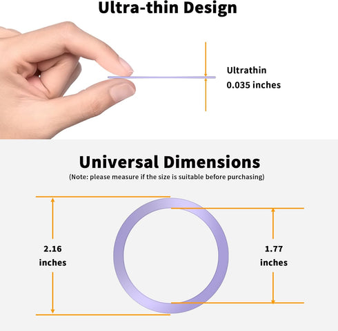 2Pcs Metal Ring Sticker for Pop Socket Magnetic Grip, Magnetic Adapter Adhesive for iPhone, Magsafe Wireless Charger (Purple)...