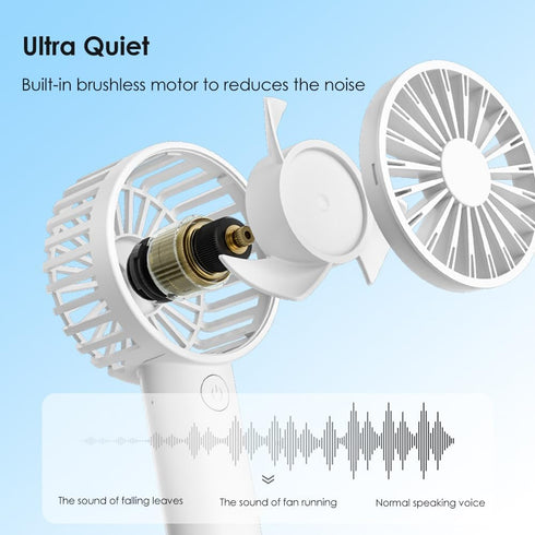 Portable Handheld Fan with Buckle Design, Mini Rechargeable Fan with 3 Speed Adjustable, Small Personal Fan for Home, Office, Travel, and Outdoor ...