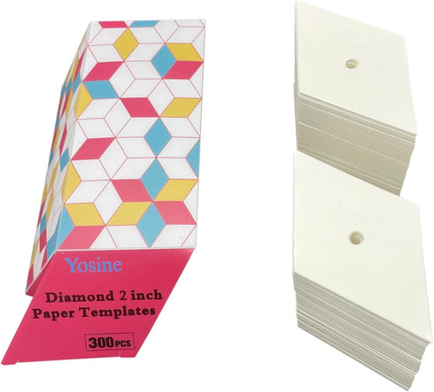 300pcs 2 Inch Diamond 60 Degrees Paper Piecing Paper for Quilting DIY Sewing Crafts,6 Point Diamond Paper Piecing Templates...