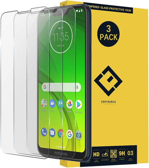 Moto G7 Power Screen Protector-(3 Pack) Bubble Free Case Friendly Ultra-Thin Anti-Scratch Anti-Fingerprint Clear Tempered Glass Protective Film Co...