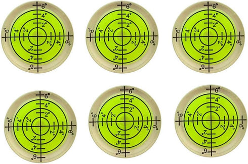6 pcs Bubble Spirit Level, 32x7mm Circular Level Bubble for RV, Travel Trailer, Tripod, Phonograph, Turntable...