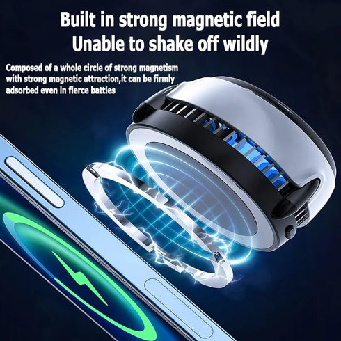 MEMO Magnetic Gaming Phone Cooler - Fast Wireless Charger 15W, Portable Semiconductor Radiator Fan, for iPhone/iPad/Android - Ideal for Gaming, Li...