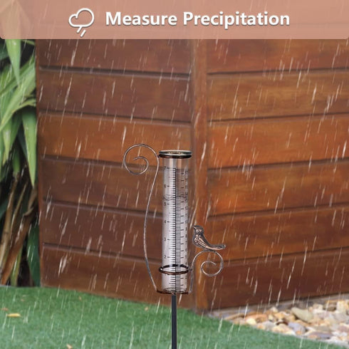 Rain Gauge Outdoor, 7 Inch Rain Gauges for Measuring Precipitation, Garden Yard Decor...
