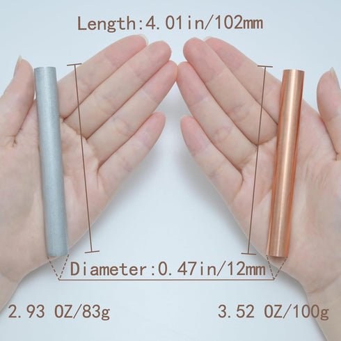 Pure Copper Rod Pure Zinc Rod 99.99% High Purity Diameter x Length ?12mm x 102mm(?0.47" x 4.01") Solid Copper Zinc Bar for Chemical Physics Experi...