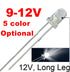 50pcs 12V 3mm White LED 9V Gauge Cluster Instrument Light Emitting diodes(White Blue Green Yellow red, Optional in Listing) 0.06 watts...