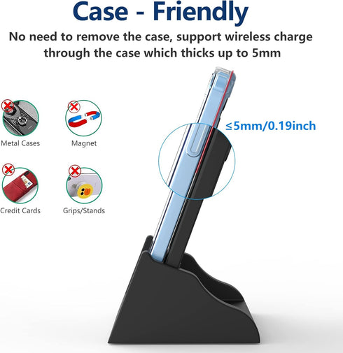 COO Wireless Charger 15W Max Fast Wireless Charging Stand, Wireless Phone Charger for iPhone 14/13/12/11/X/XS Max/XR/8, Samsung Galaxy S22/S21/S20...