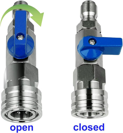 High Pressure Washer Ball Valve Kit 3/8 NPT Quick Connector 4500 PSI for Power Washer Hose...
